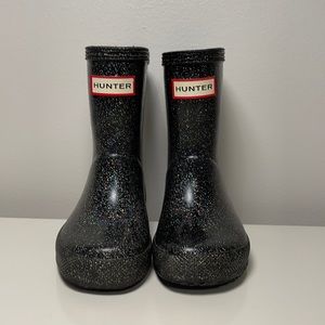 Black Sparkly Hunter Boots Toddler Size 5